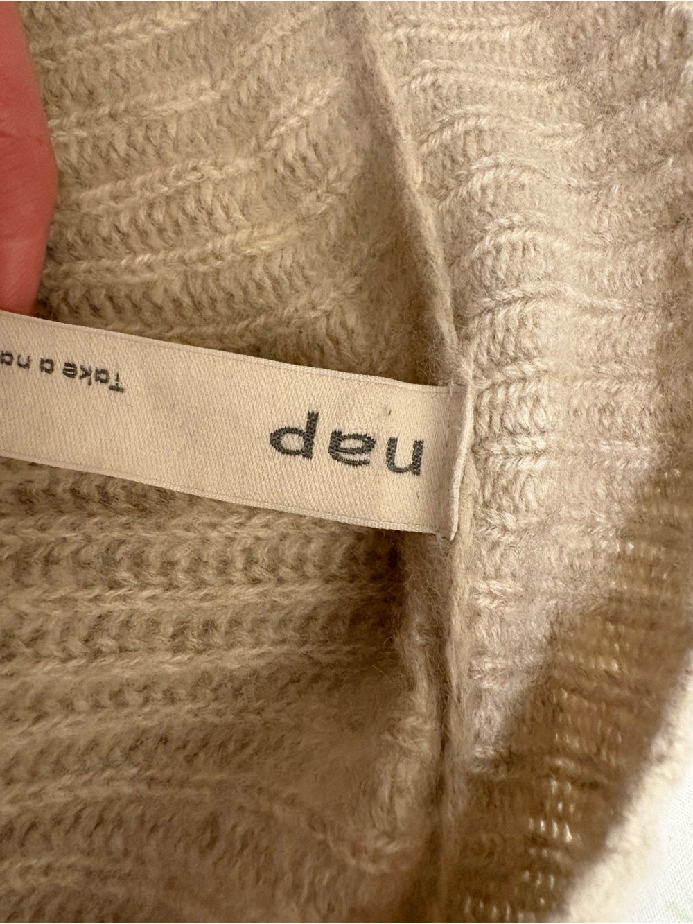 Plush Cashmere Rib-Knit Cardigan - Cream Nap originally $399 - Picture 5 of 6